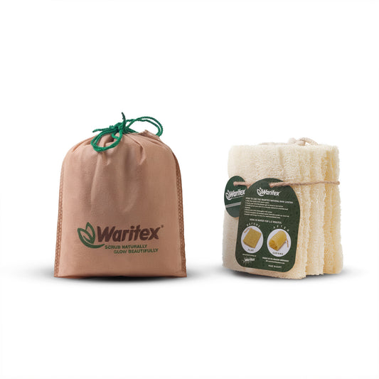 Waritex Premium Natural Egyptian Loofah Sponges 100% Natural Organic