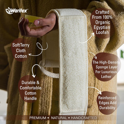 Waritex Natural Egyptian Loofah Back Scrubber An extra-long